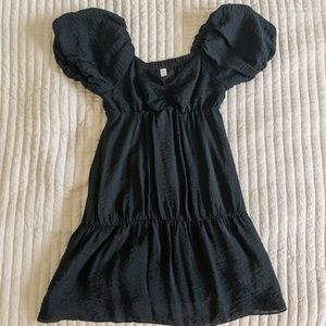 Puff Mini Black Dress